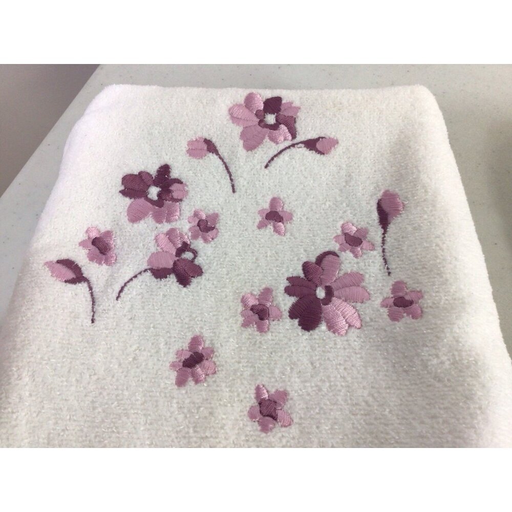 Vintage Antique Rose Towel Set Floral Embroidered New - Picture 2 of 8